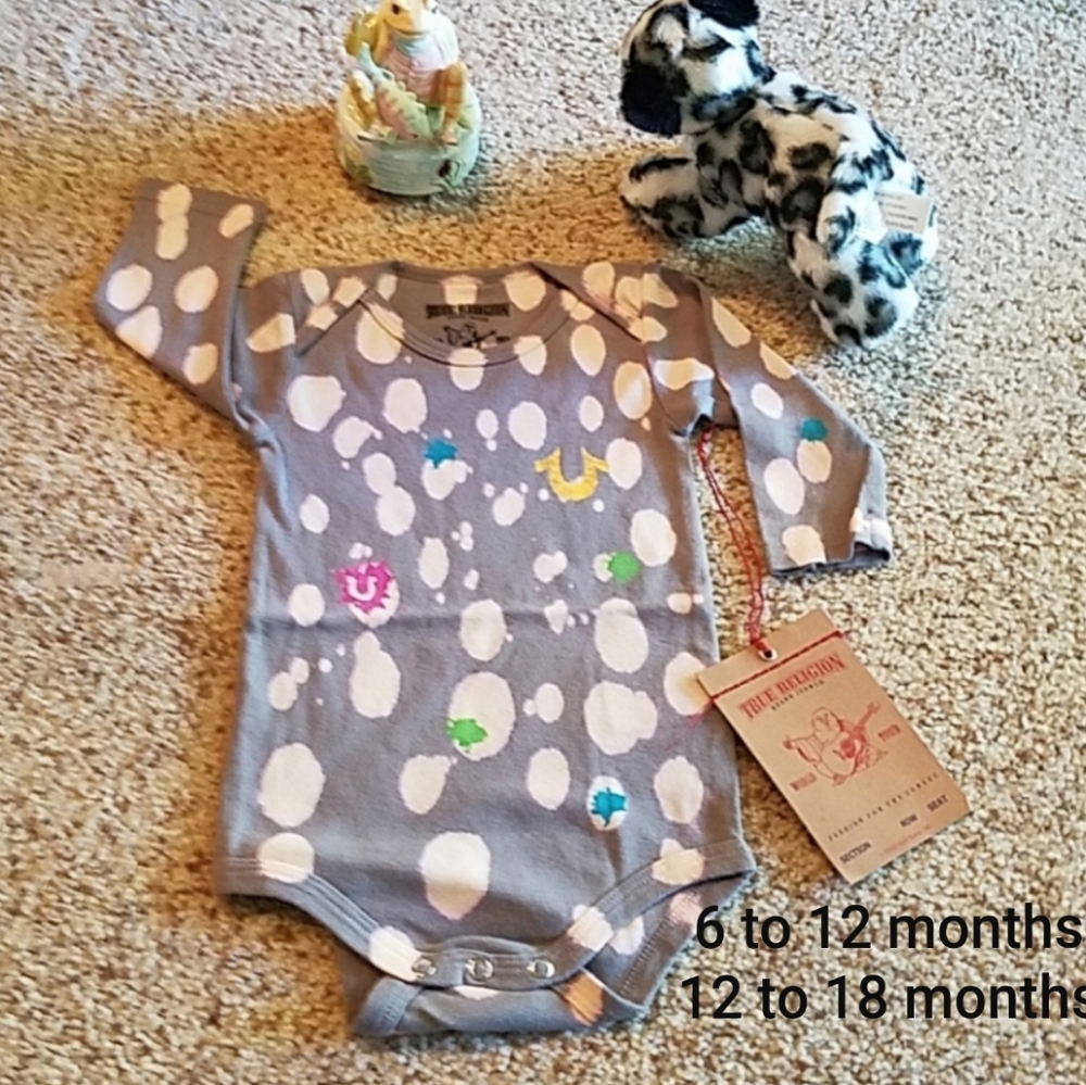 True Religion baby onesie, splatter paint, NWT - Picture 1 of 9